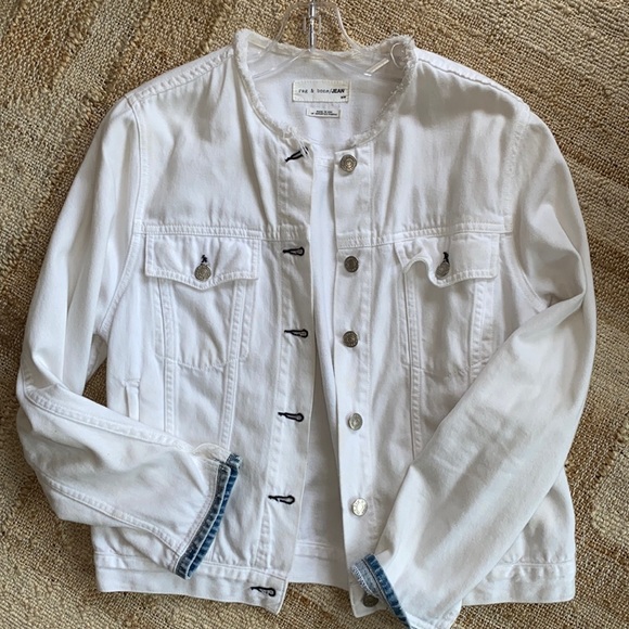 rag & bone Jackets & Blazers - Rag and Bone frayed collarless jean jacket
